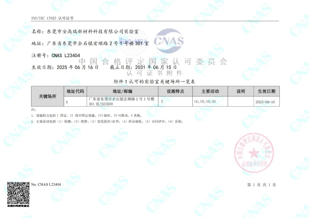 跻身国际互认体系 | 安高瑞华南研发实验室获CNAS实验室认证！